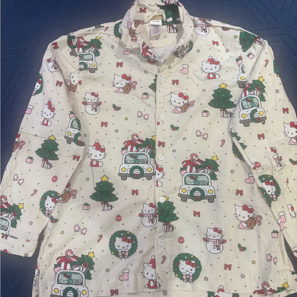 Pottery Barn Teen Hello Kitty Flannel Holiday Pajamas Christmas